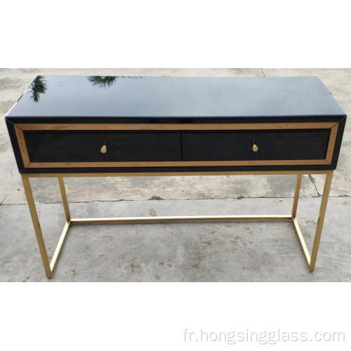 Black Gold Metal Leg 2 Drawe Dreshing Table